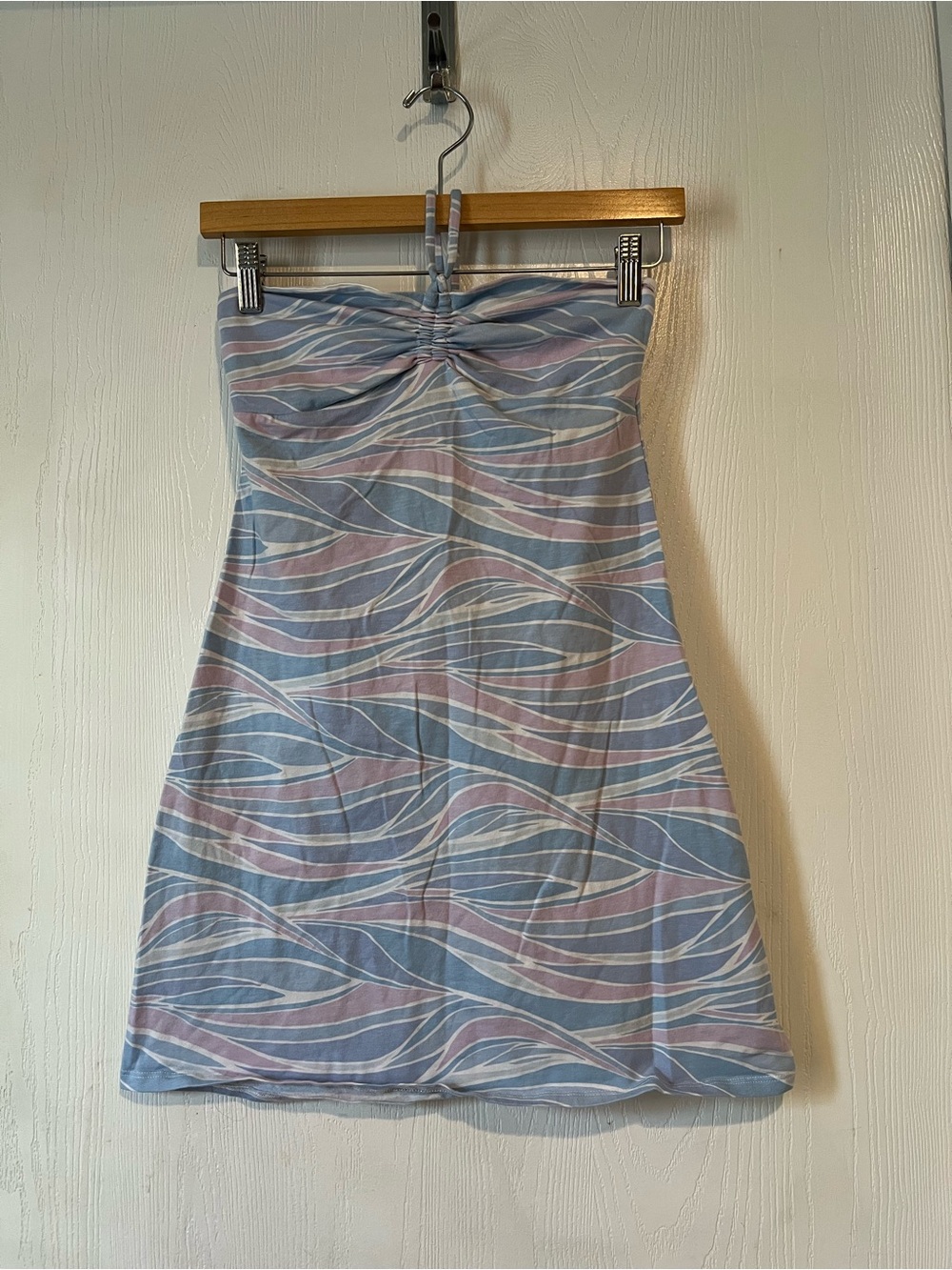 Hollister Swirl Purple Blue Retro Style Halter Dress Size XS